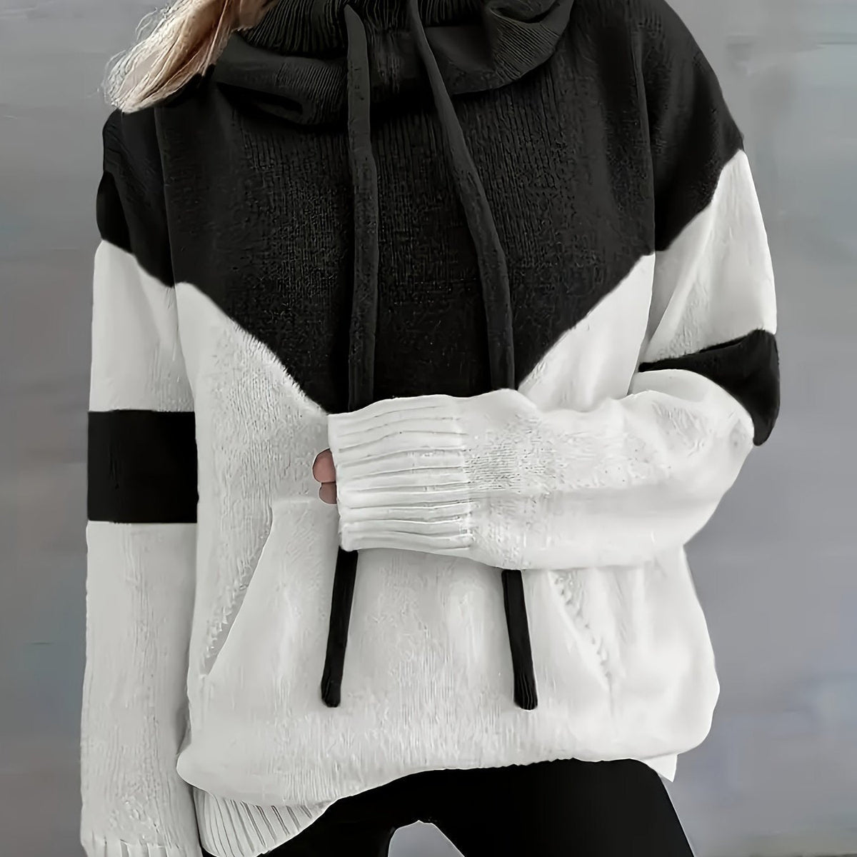 Felpa con cappuccio color-block – Abbigliamento casual, comfort quotidiano