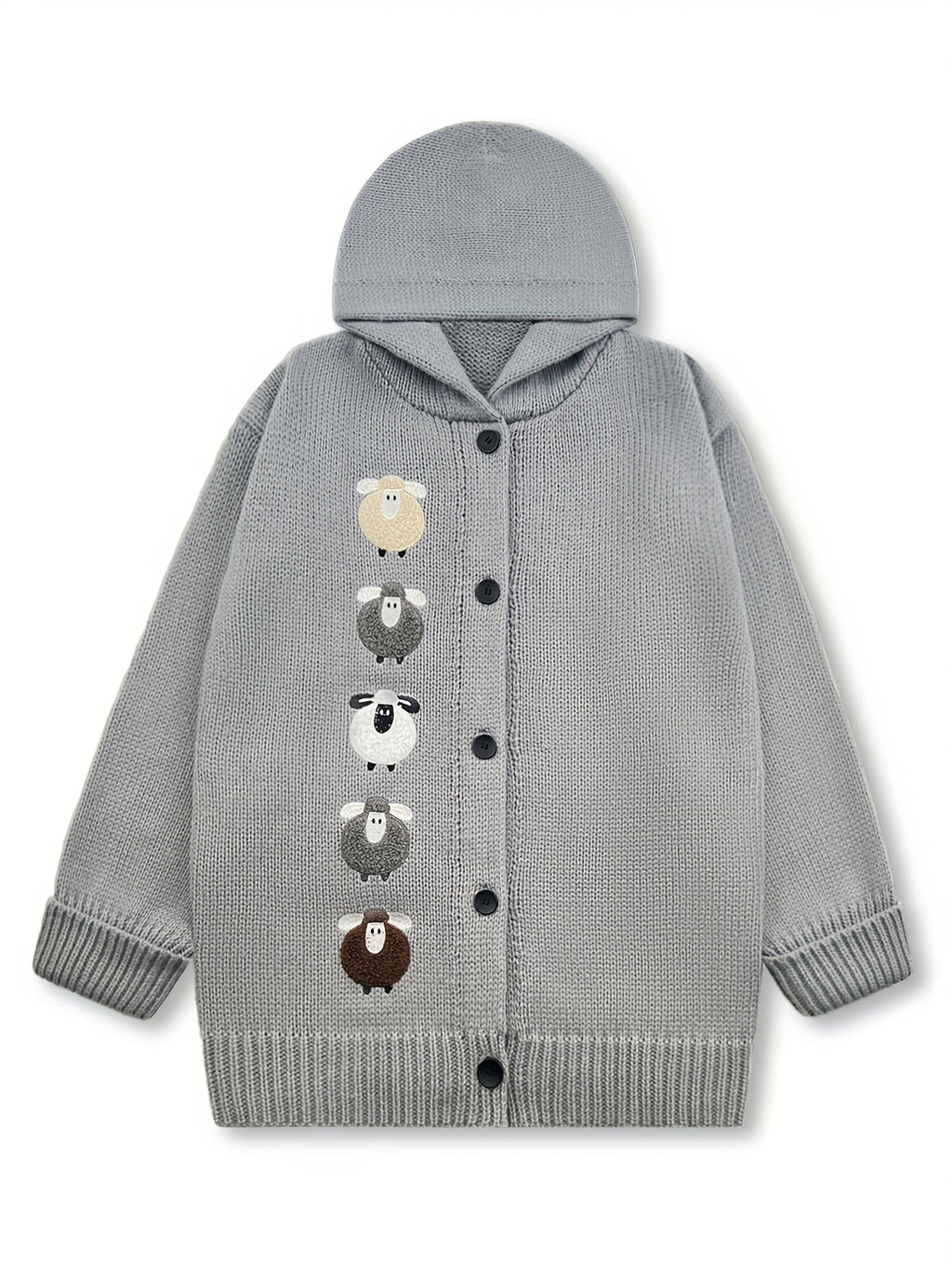 Cardigan con cappuccio accogliente – Abbigliamento casual, a strati