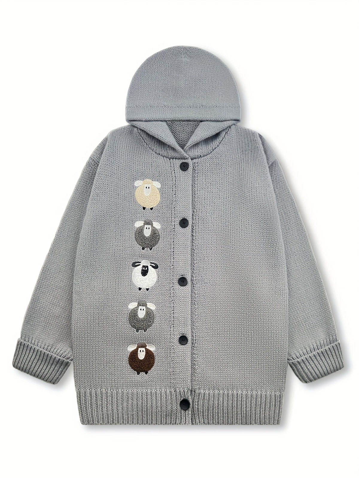 Cardigan con cappuccio accogliente – Abbigliamento casual, a strati