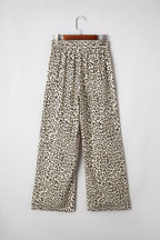 Leopard Drawstring Loose Pants with Elastic Waistband – Casual Wear, Everyday Comfort