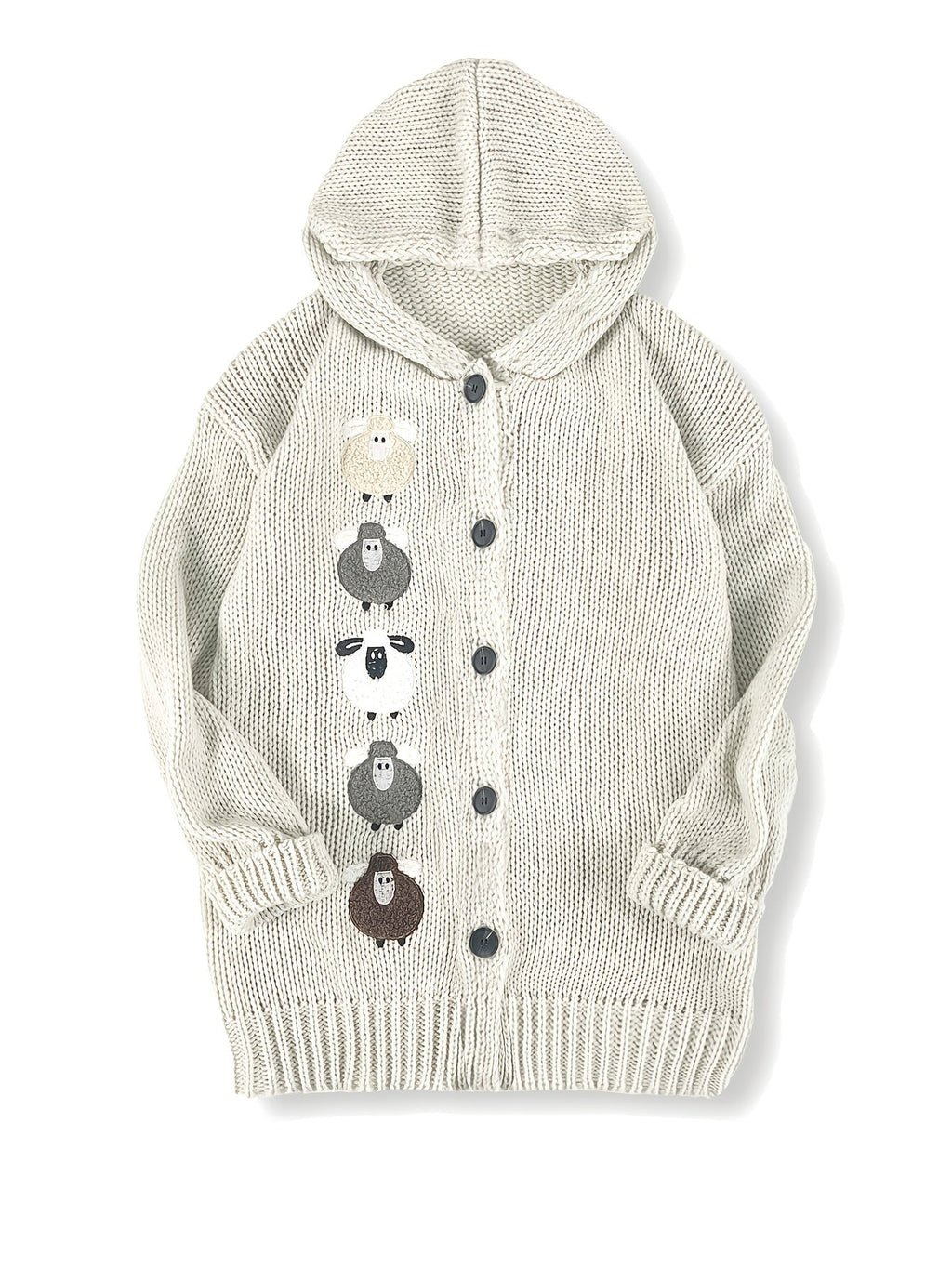 Cardigan con cappuccio accogliente – Abbigliamento casual, a strati