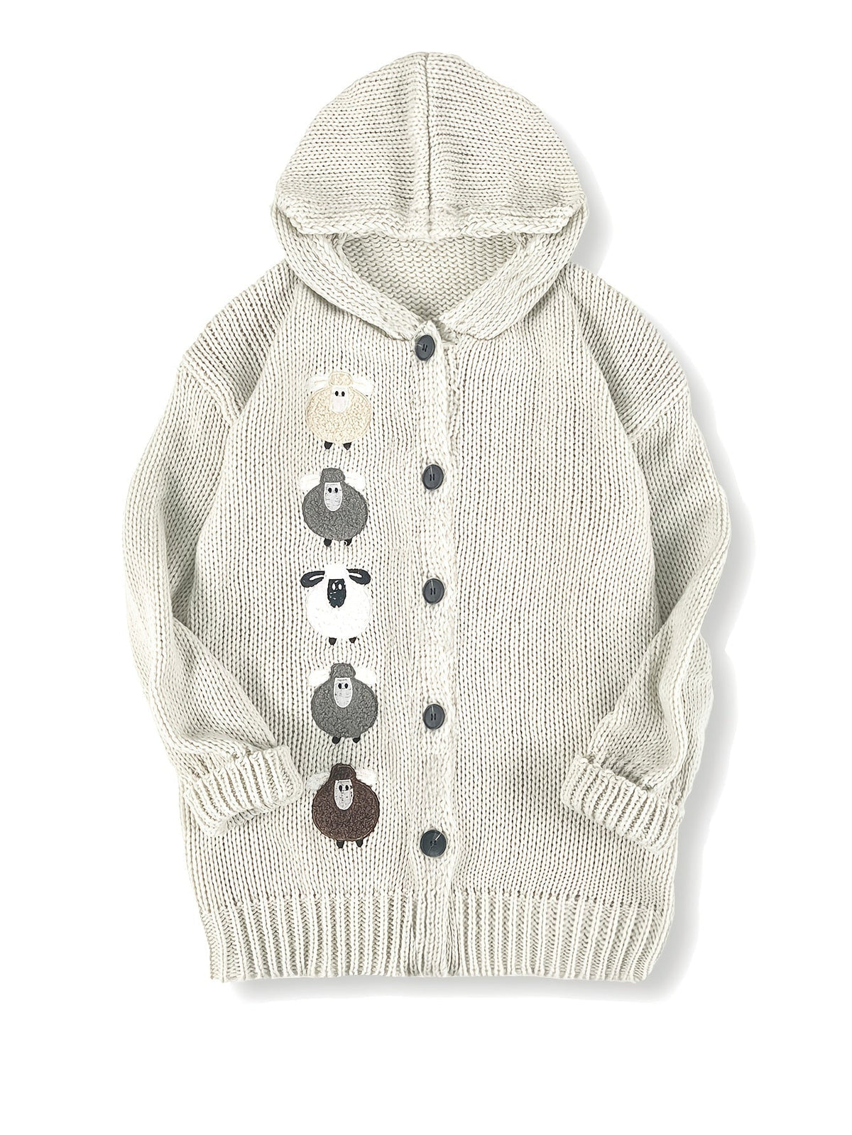 Cardigan con cappuccio accogliente – Abbigliamento casual, a strati