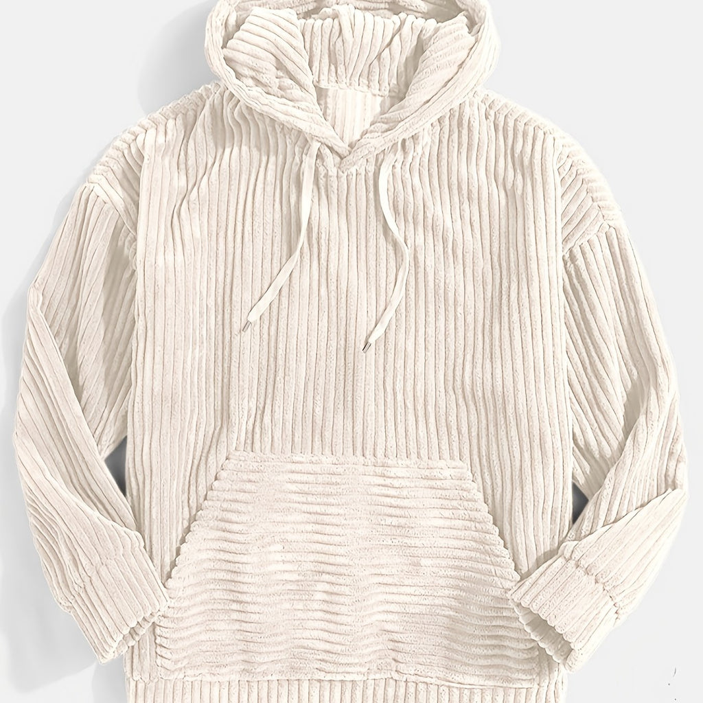 Felpa con cappuccio a coste – Abbigliamento casual, comfort quotidiano