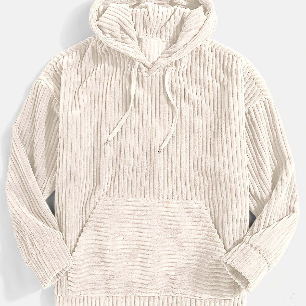 Felpa con cappuccio a coste – Abbigliamento casual, comfort quotidiano