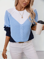 Maglione in maglia color block – Abbigliamento casual, stile a strati