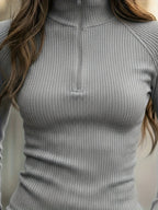 Half-Zip High-Neck Top – Casual Wear, Everyday Style