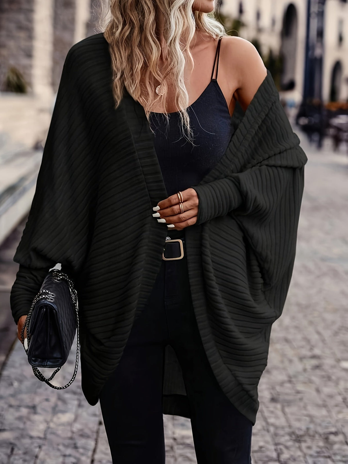 Cardigan aperto relaxed – Abbigliamento casual, a strati