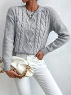 Maglione a trecce oversize – abbigliamento casual, strato confortevole