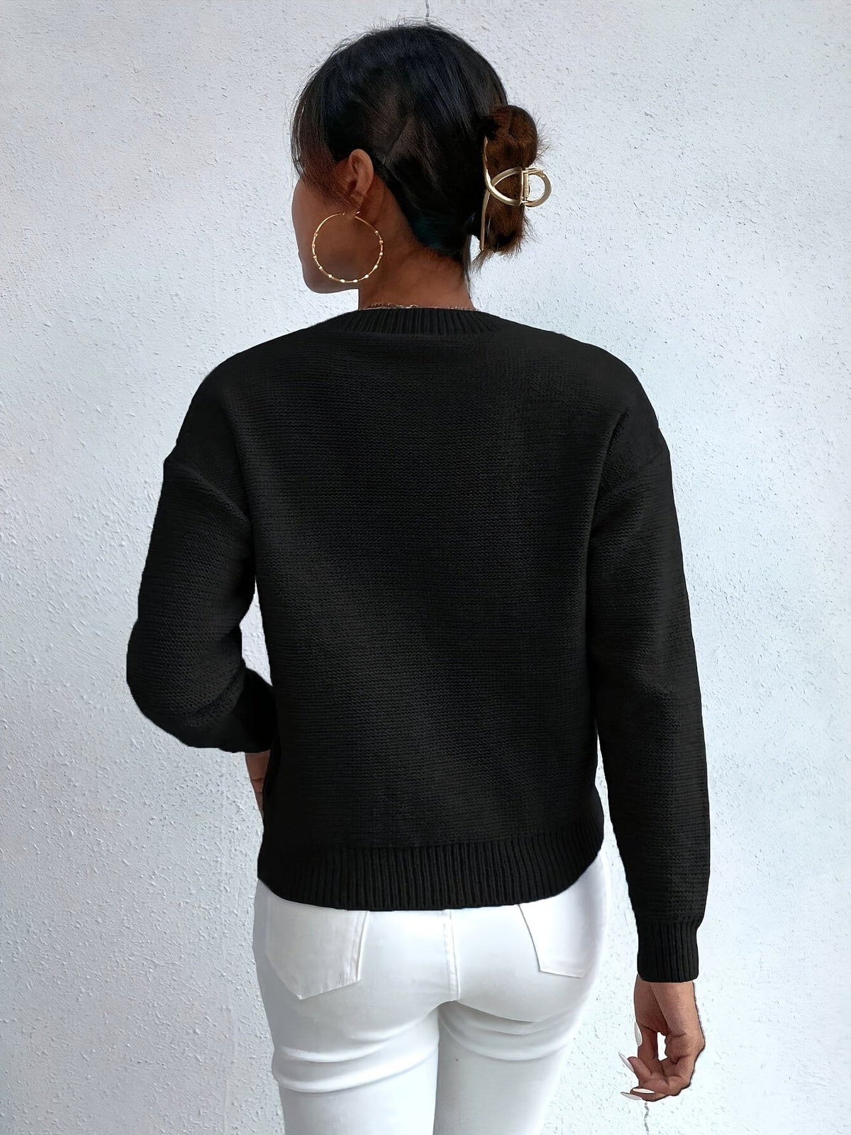 Maglione a trecce oversize – abbigliamento casual, strato confortevole
