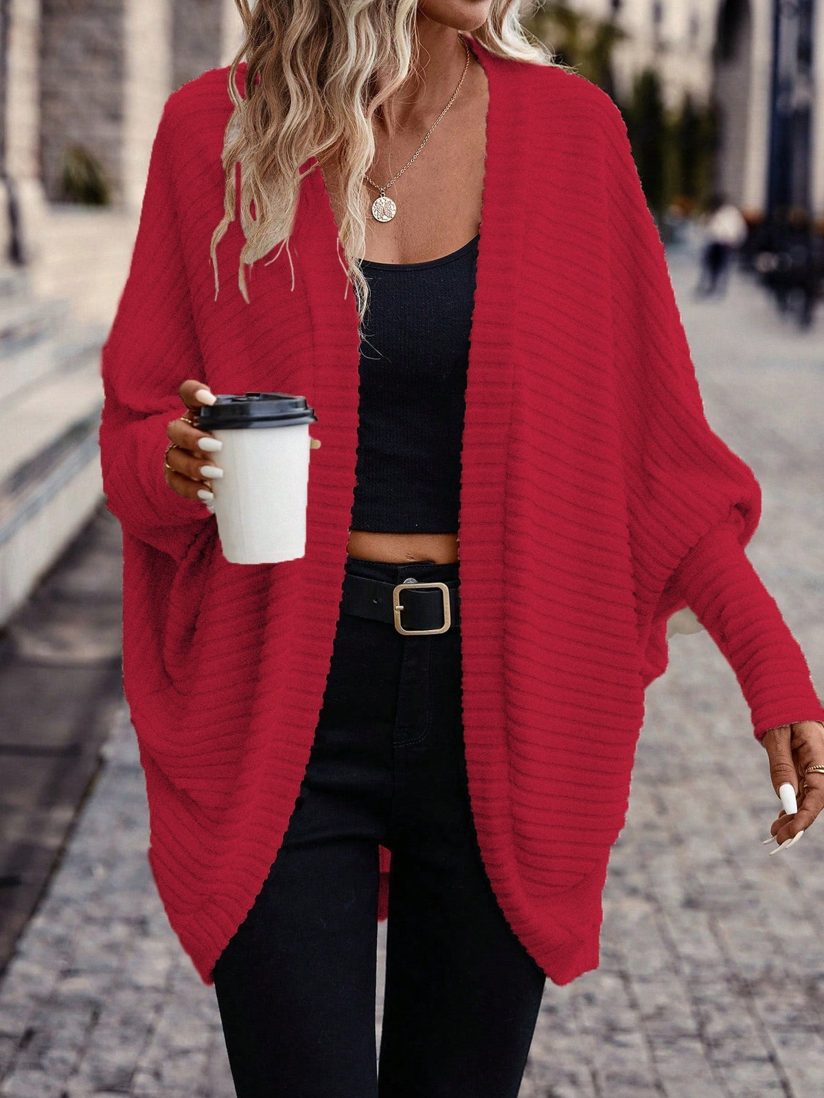 Cardigan aperto relaxed – Abbigliamento casual, a strati