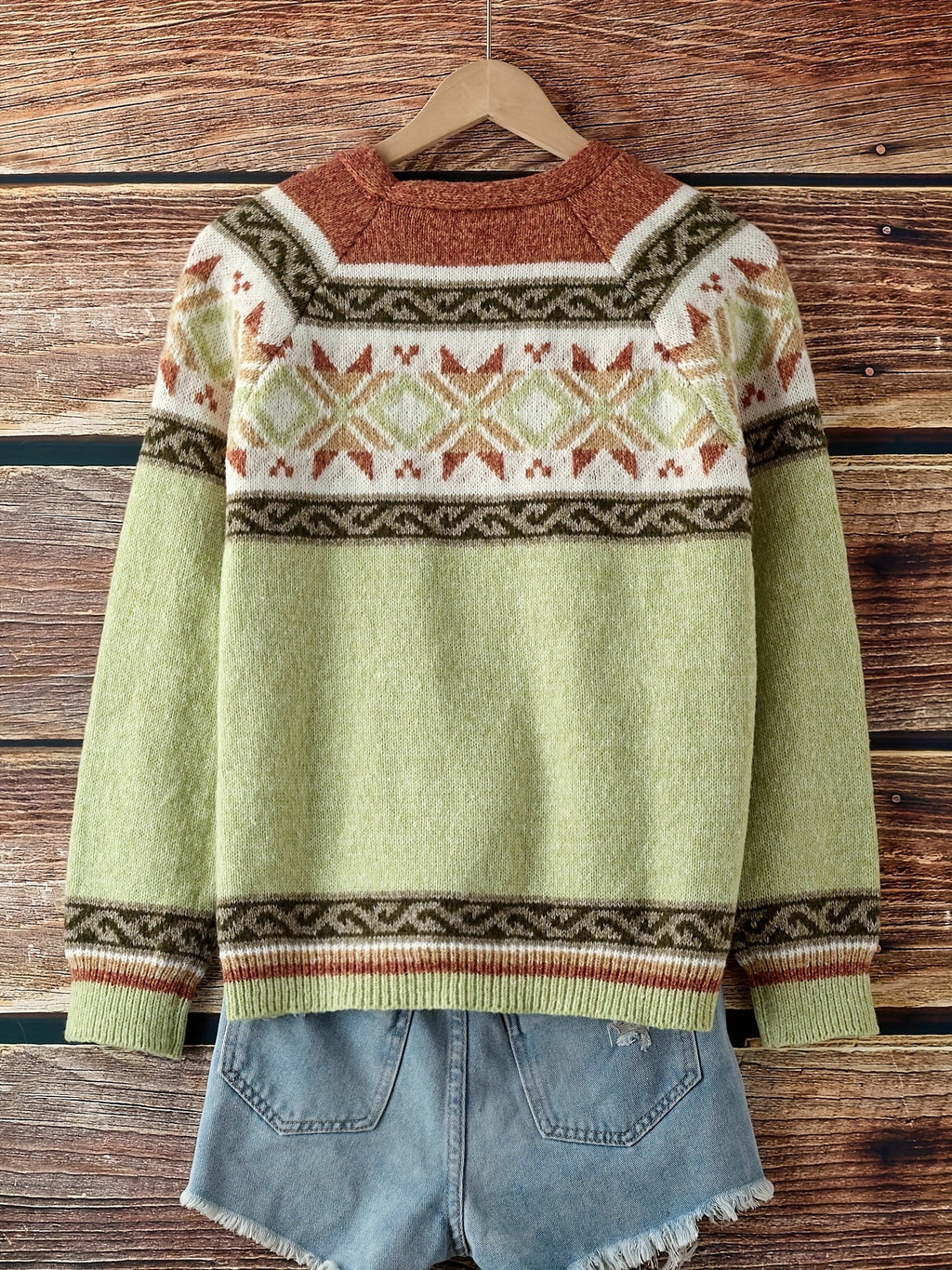 Cardigan con bottoni a fantasia – Abbigliamento casual, a strati