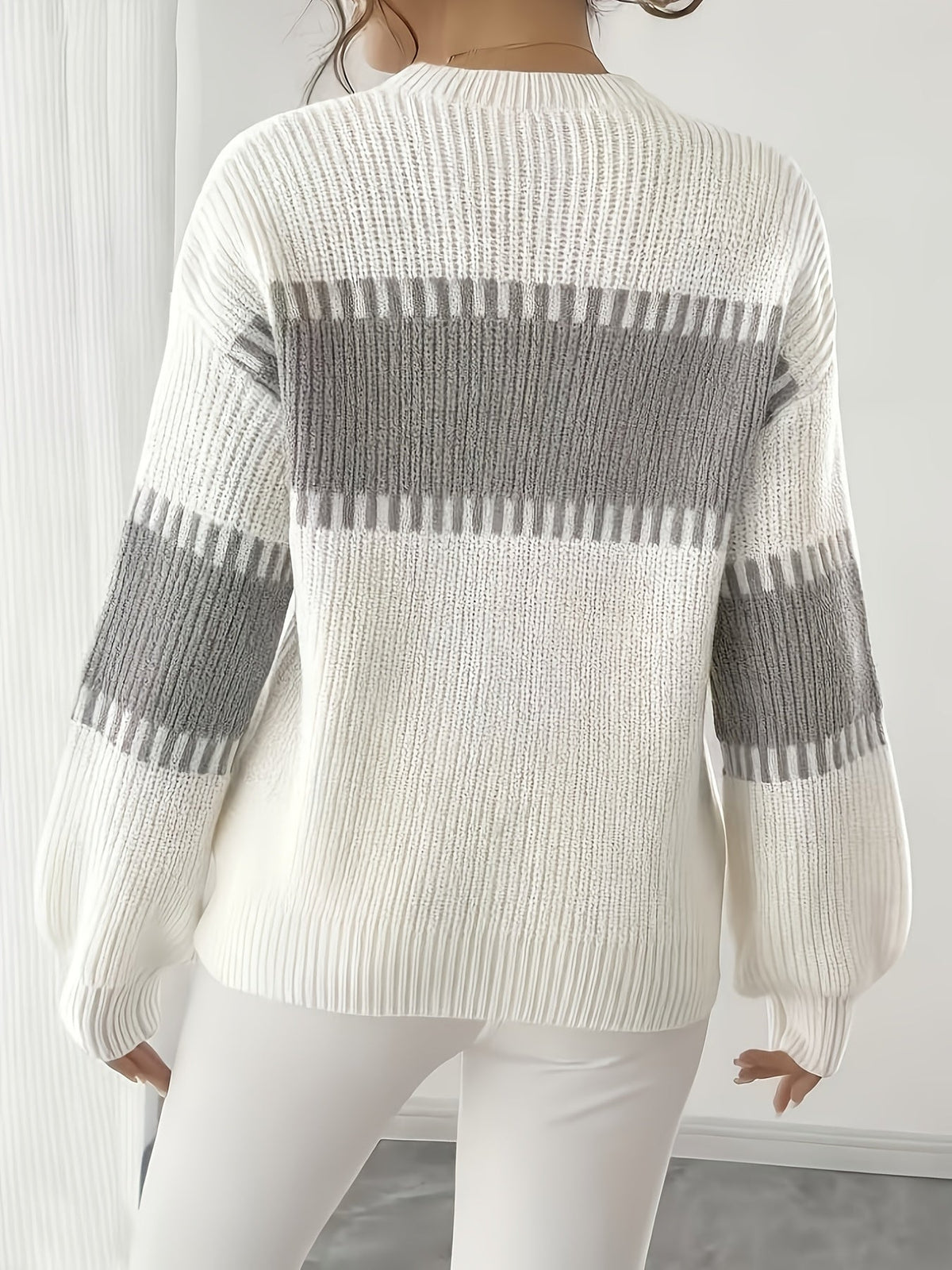 Maglione a righe color-block – Abbigliamento casual, stile quotidiano