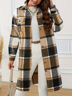 Cappotto a quadri lungo – Abbigliamento casual, strato elegante