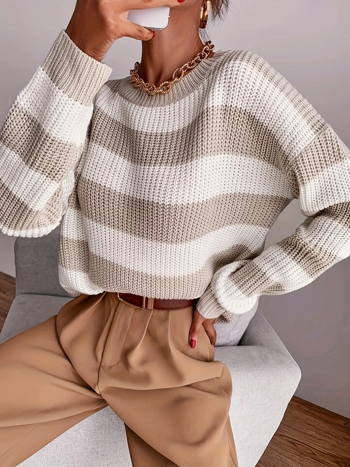 Maglione a righe relaxed – Abbigliamento casual, comfort quotidiano