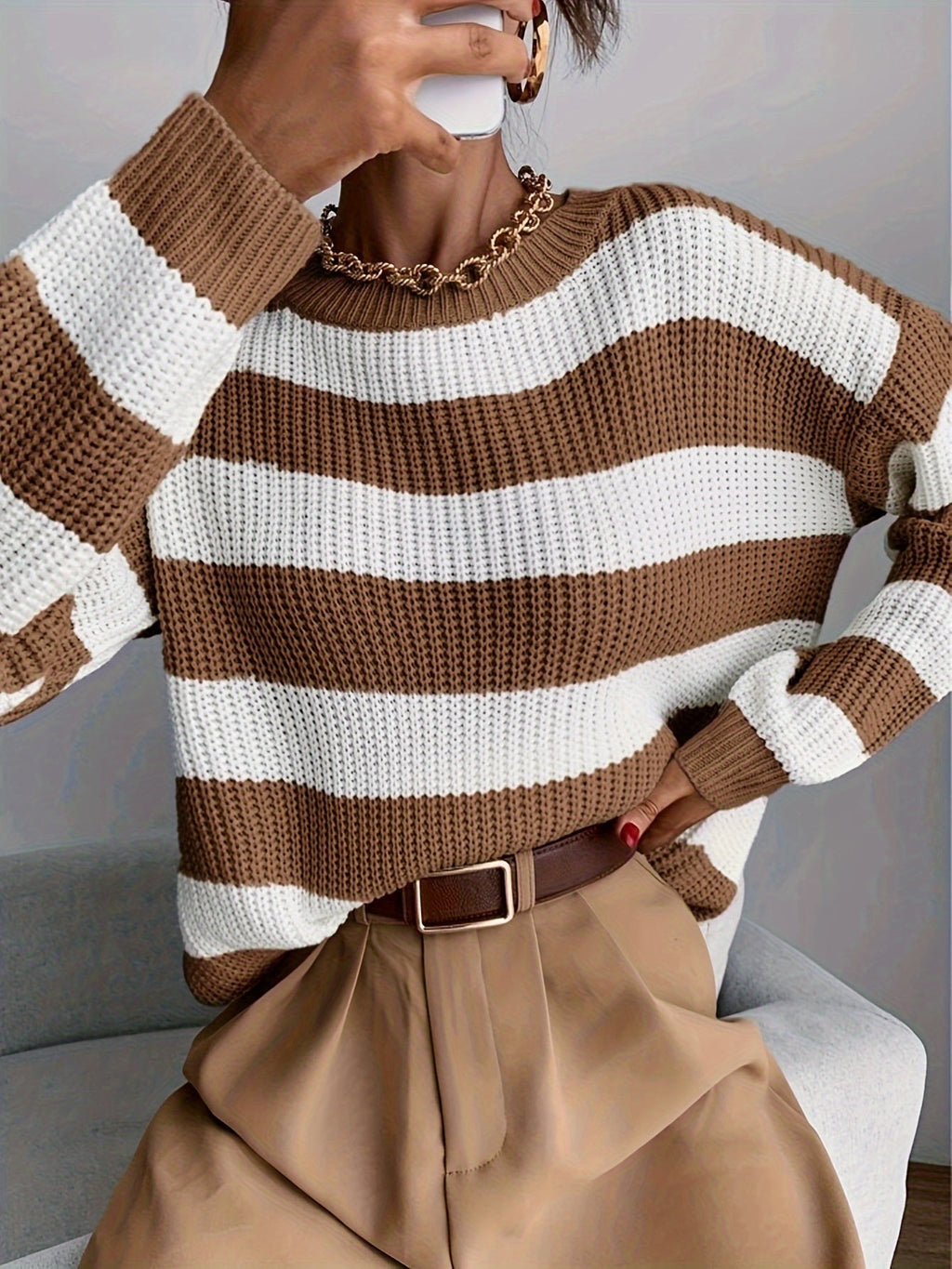 Maglione a righe relaxed – Abbigliamento casual, comfort quotidiano