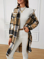 Cappotto a quadri lungo – Abbigliamento casual, strato elegante