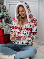 Cardigan con zip e cappuccio | Stile natalizio accogliente – Per le feste, abbigliamento casual