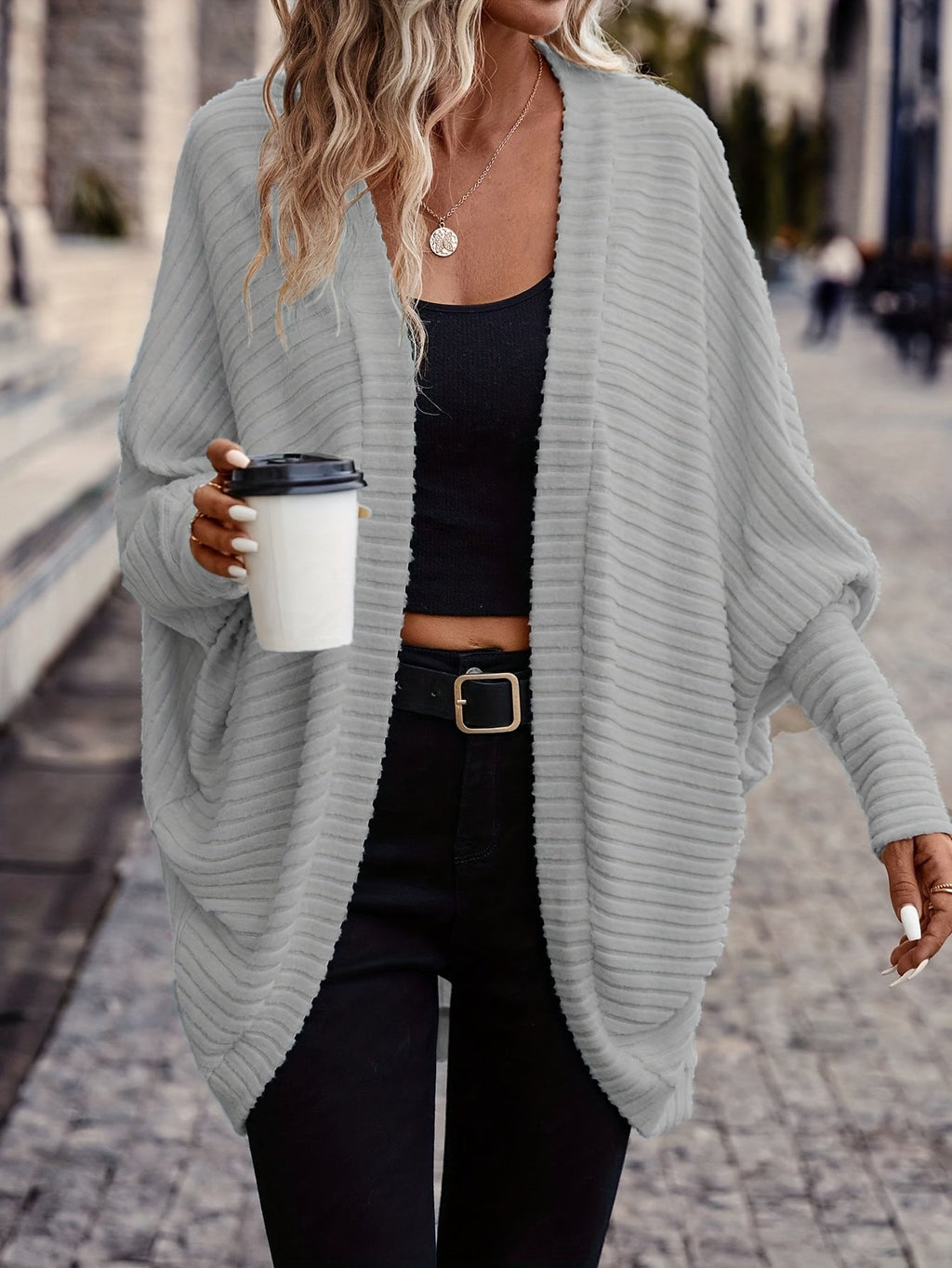 Cardigan aperto relaxed – Abbigliamento casual, a strati