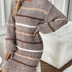 Abito a maglia a righe accogliente – Abbigliamento casual, comfort quotidiano
