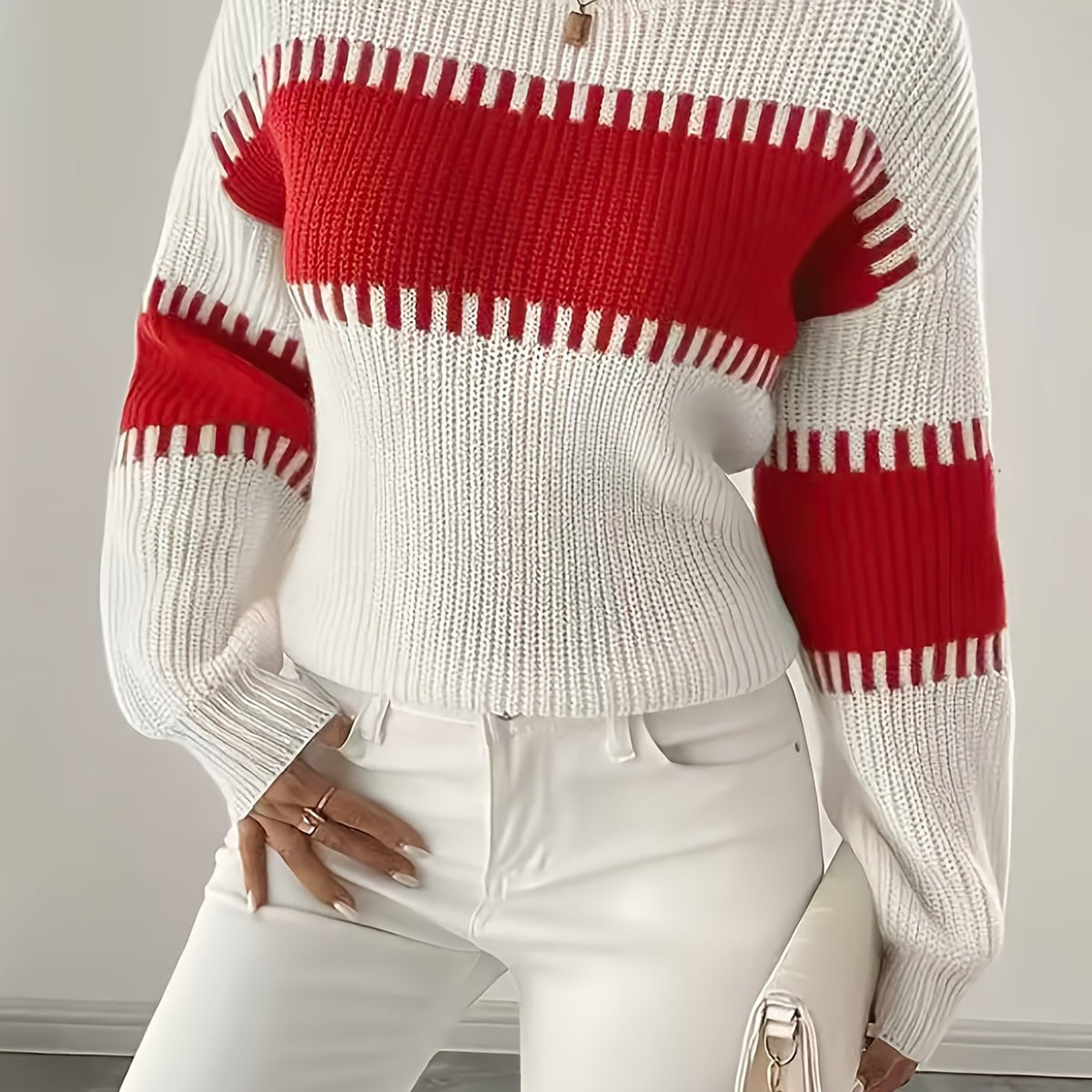 Maglione a righe color-block – Abbigliamento casual, stile quotidiano