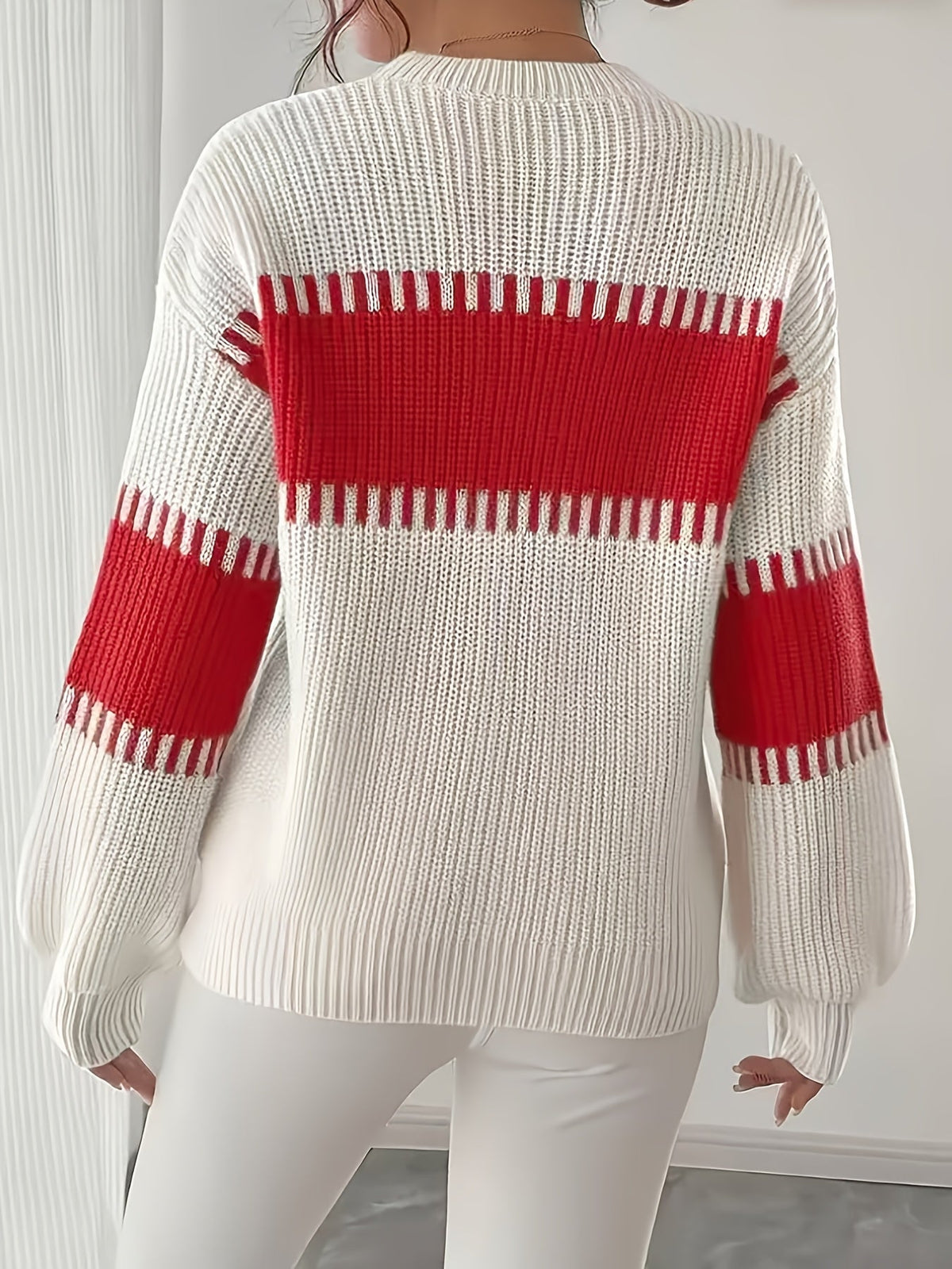 Maglione a righe color-block – Abbigliamento casual, stile quotidiano