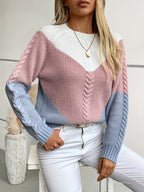 Maglione in maglia color block – Abbigliamento casual, stile a strati