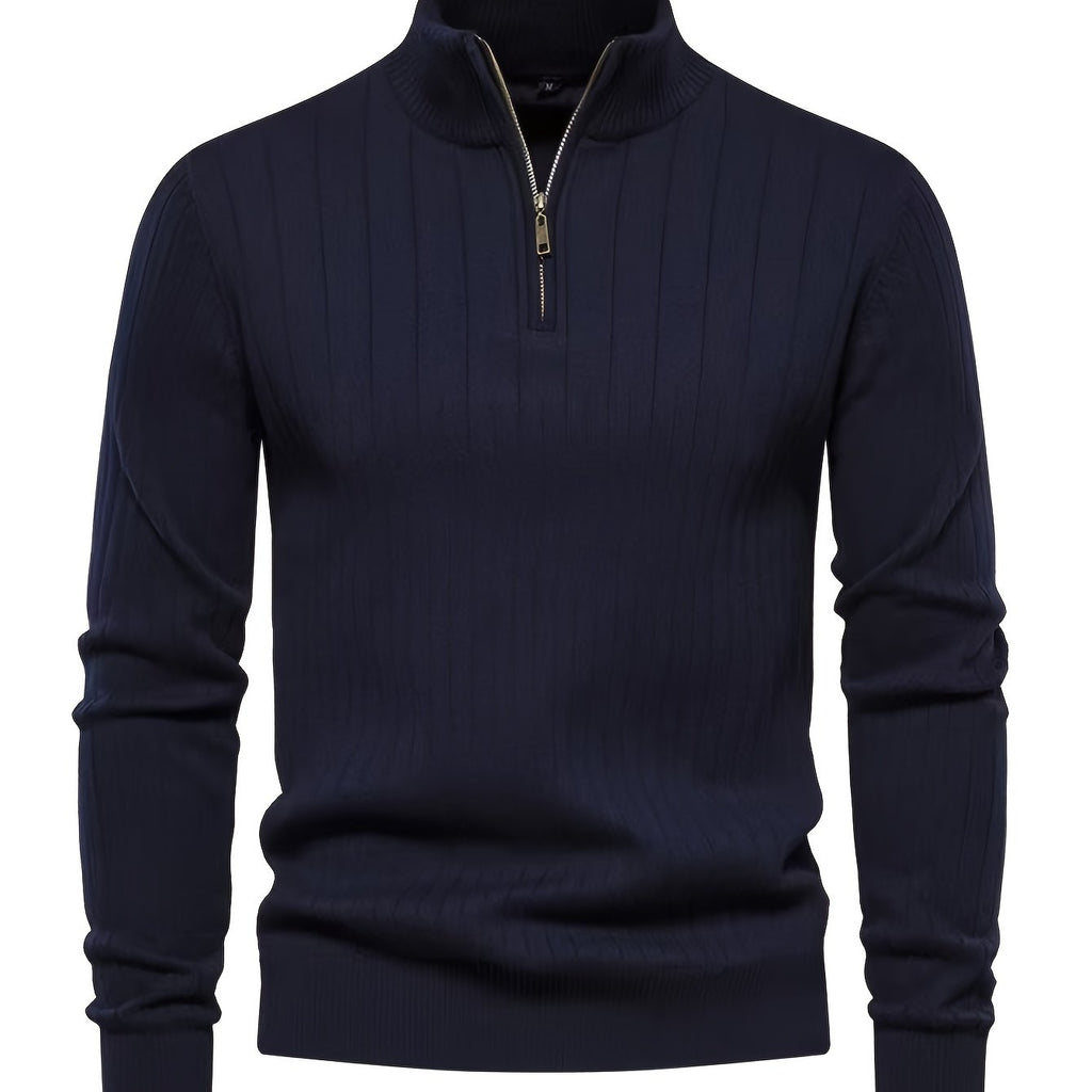 Maglione a collo alto con mezza zip – Abbigliamento casual, stile da ufficio