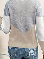V-Neck Colorblock Sweater – Casual Wear, Stylish Layering