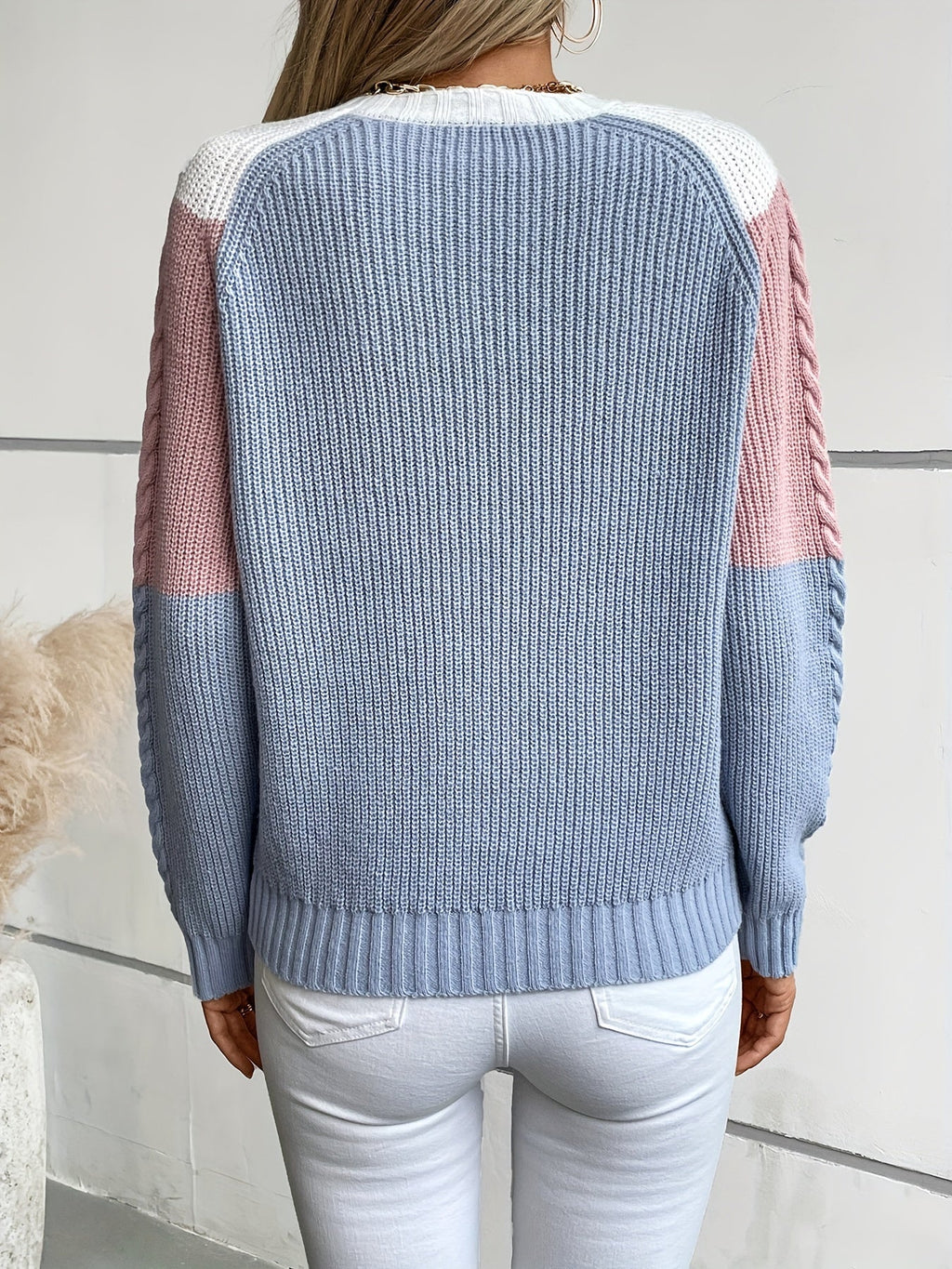 Maglione in maglia color block – Abbigliamento casual, stile a strati