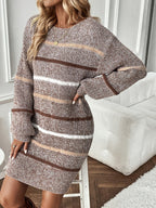 Abito a maglia a righe accogliente – Abbigliamento casual, comfort quotidiano
