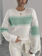 Maglione a righe color-block – Abbigliamento casual, stile quotidiano
