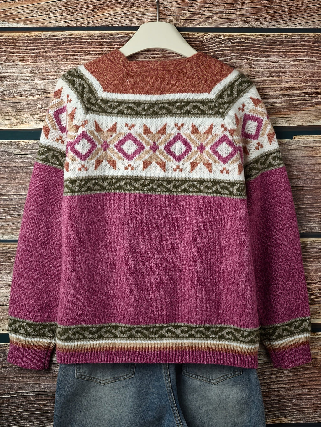 Cardigan con bottoni a fantasia – Abbigliamento casual, a strati