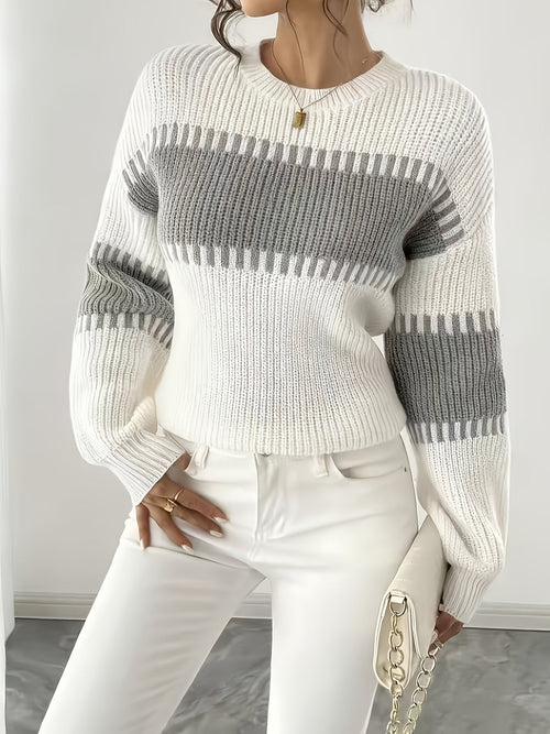 Maglione a righe color-block – Abbigliamento casual, stile quotidiano