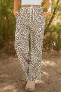 Leopard Drawstring Loose Pants with Elastic Waistband – Casual Wear, Everyday Comfort