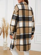 Cappotto a quadri lungo – Abbigliamento casual, strato elegante