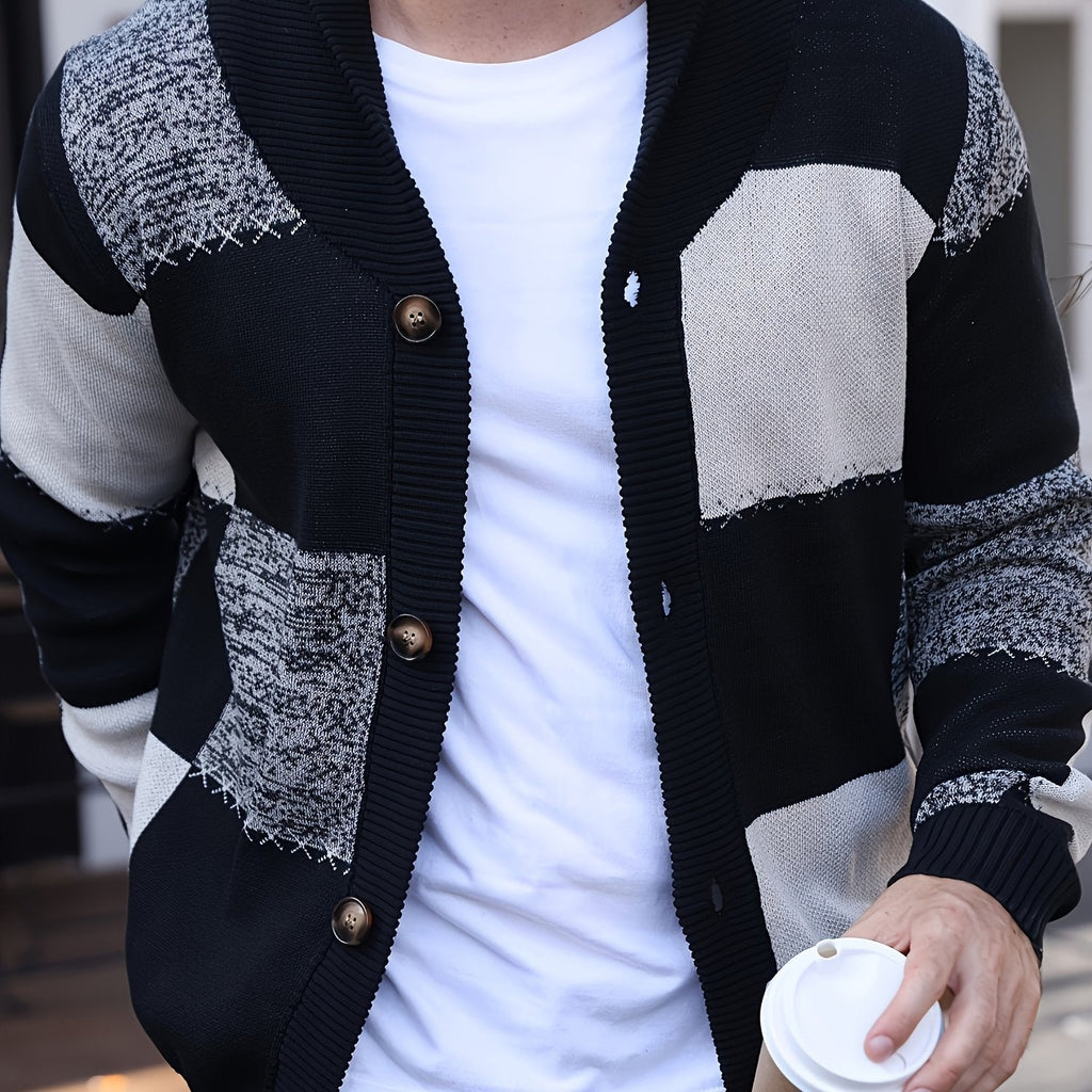 Cardigan a bottoni color-block – Abbigliamento casual, a strati