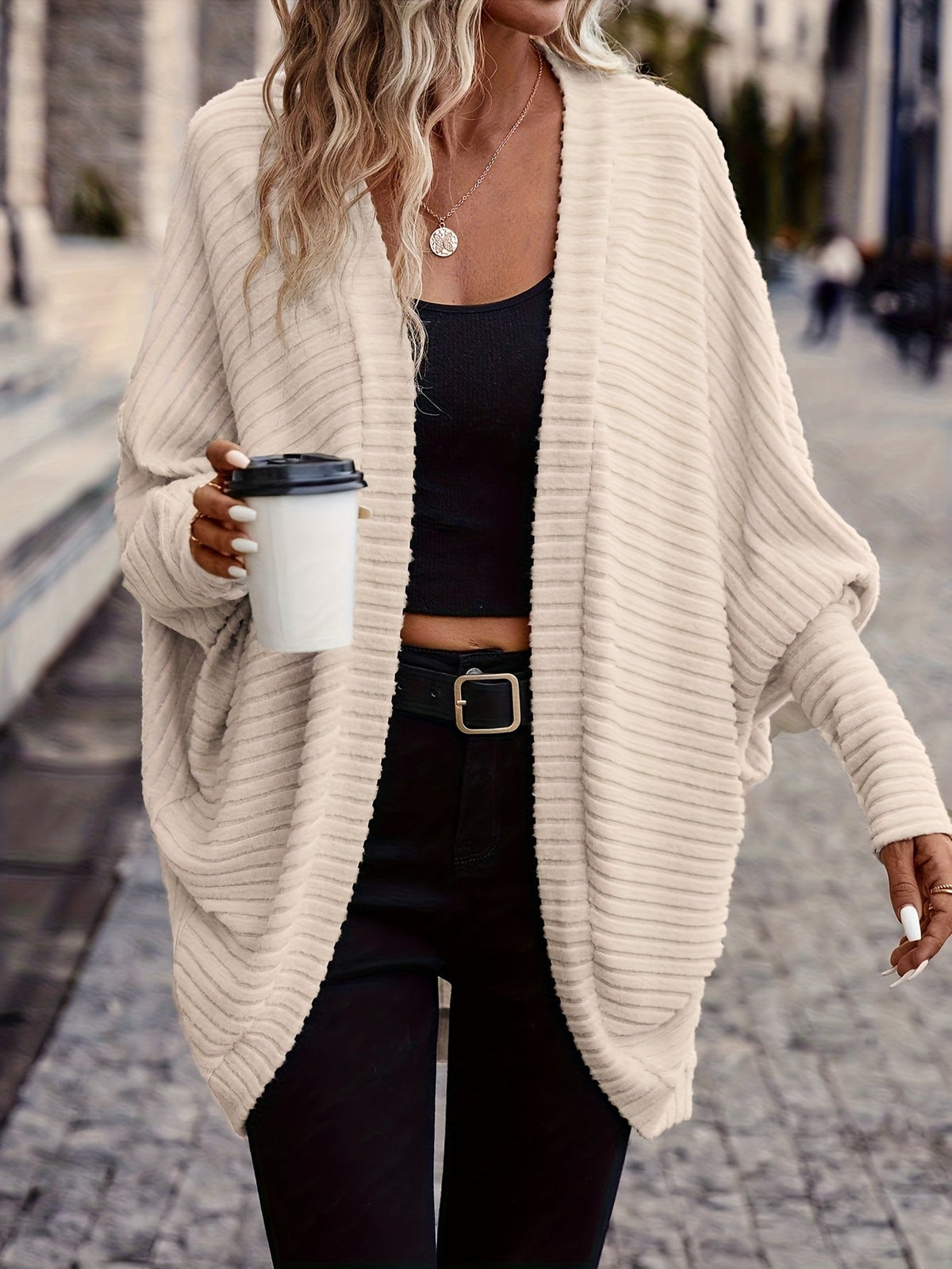 Cardigan aperto relaxed – Abbigliamento casual, a strati