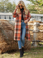 Cappotto a quadri lungo – Abbigliamento casual, strato elegante