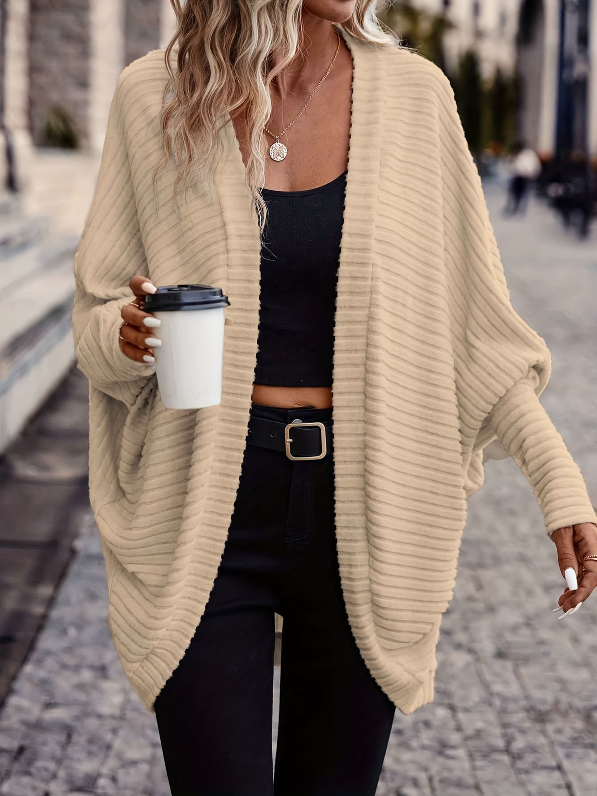 Cardigan aperto relaxed – Abbigliamento casual, a strati