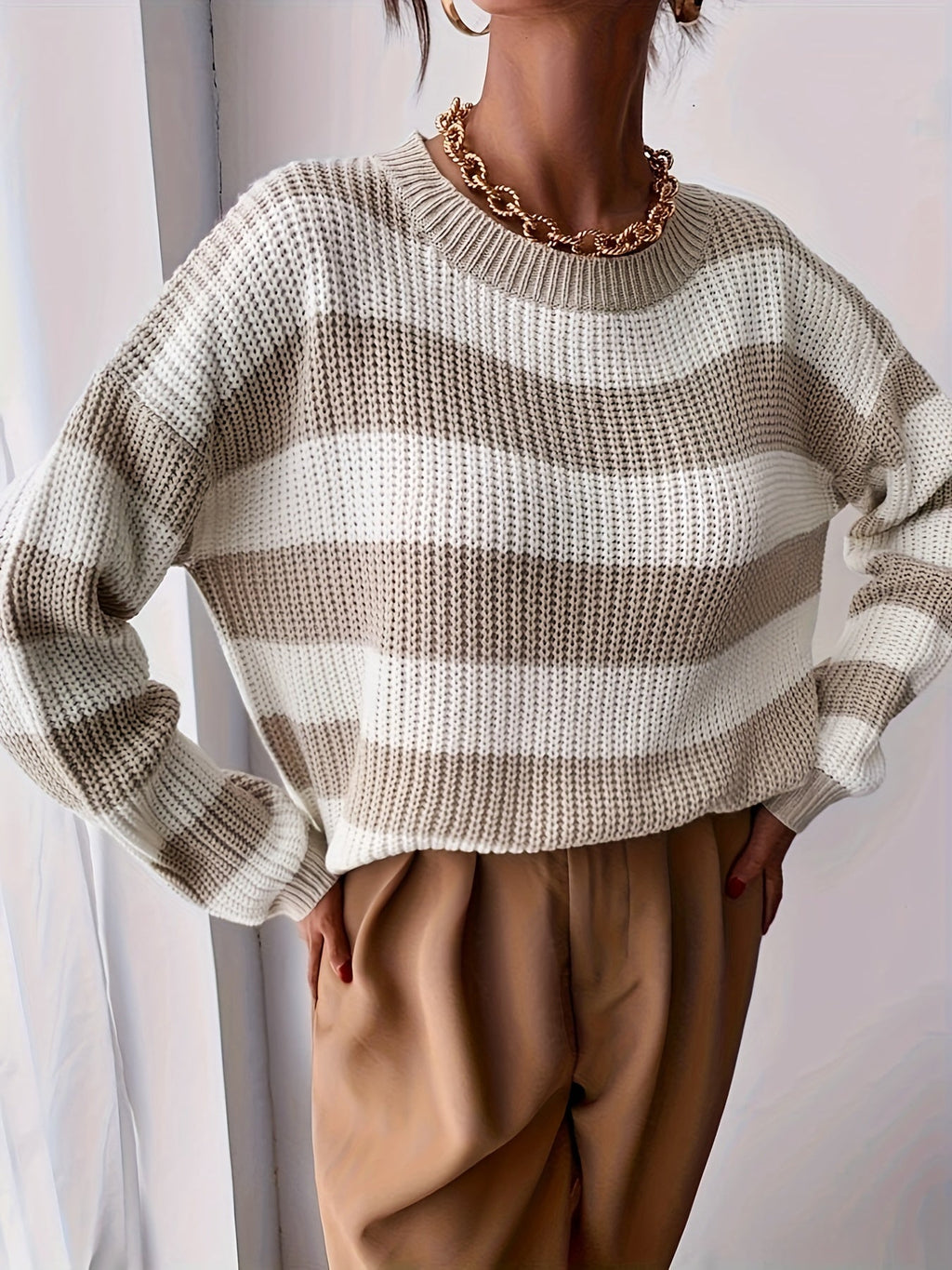 Maglione a righe relaxed – Abbigliamento casual, comfort quotidiano