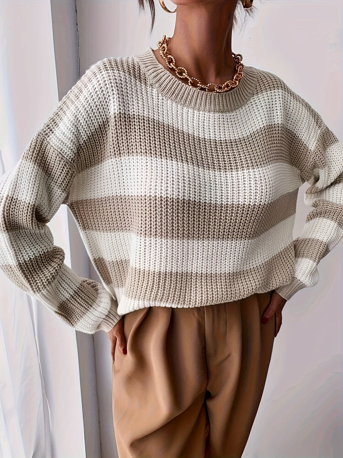 Maglione a righe relaxed – Abbigliamento casual, comfort quotidiano