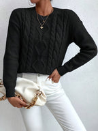 Maglione a trecce oversize – abbigliamento casual, strato confortevole