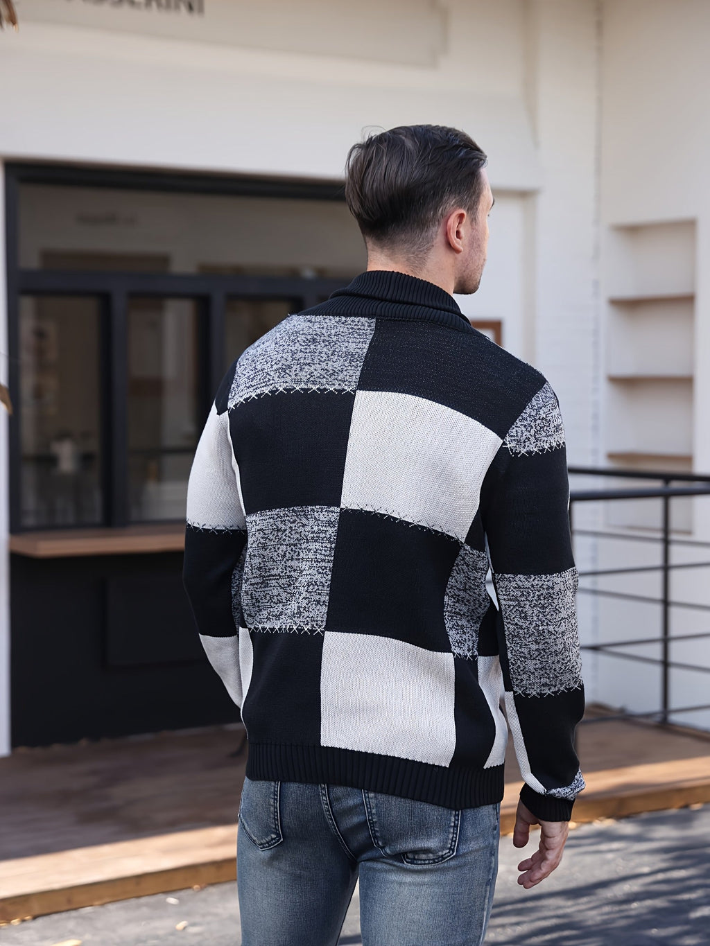 Cardigan a bottoni color-block – Abbigliamento casual, a strati