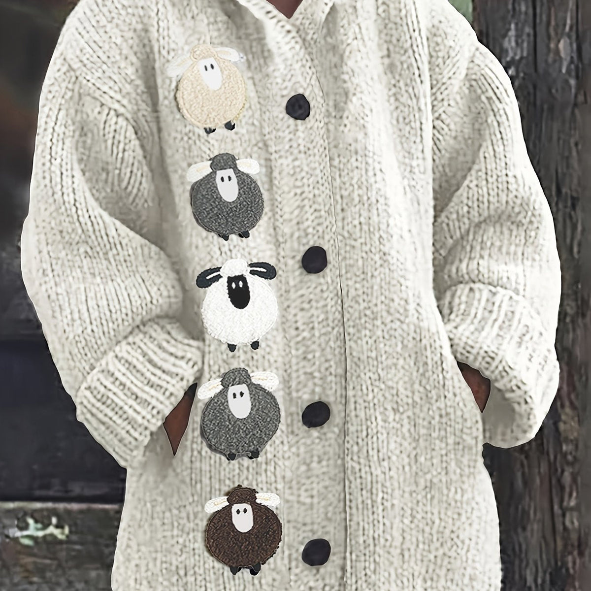Cardigan con cappuccio accogliente – Abbigliamento casual, a strati