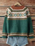 Cardigan con bottoni a fantasia – Abbigliamento casual, a strati