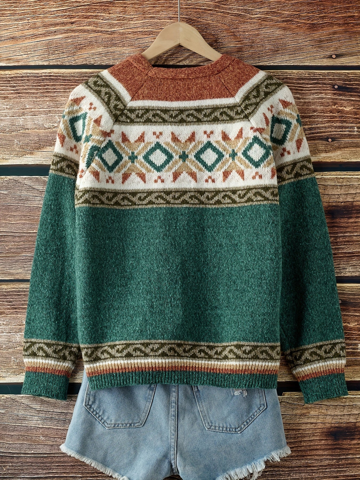 Cardigan con bottoni a fantasia – Abbigliamento casual, a strati