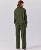 2 Piece Lounge Set for Women, 1/4 Zip – Casual Wear, Fall Fashion, Relaxing, Outing