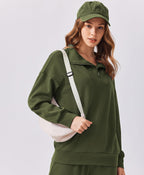 2 Piece Lounge Set for Women, 1/4 Zip – Casual Wear, Fall Fashion, Relaxing, Outing