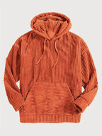 Felpa con cappuccio a coste – Abbigliamento casual, comfort quotidiano