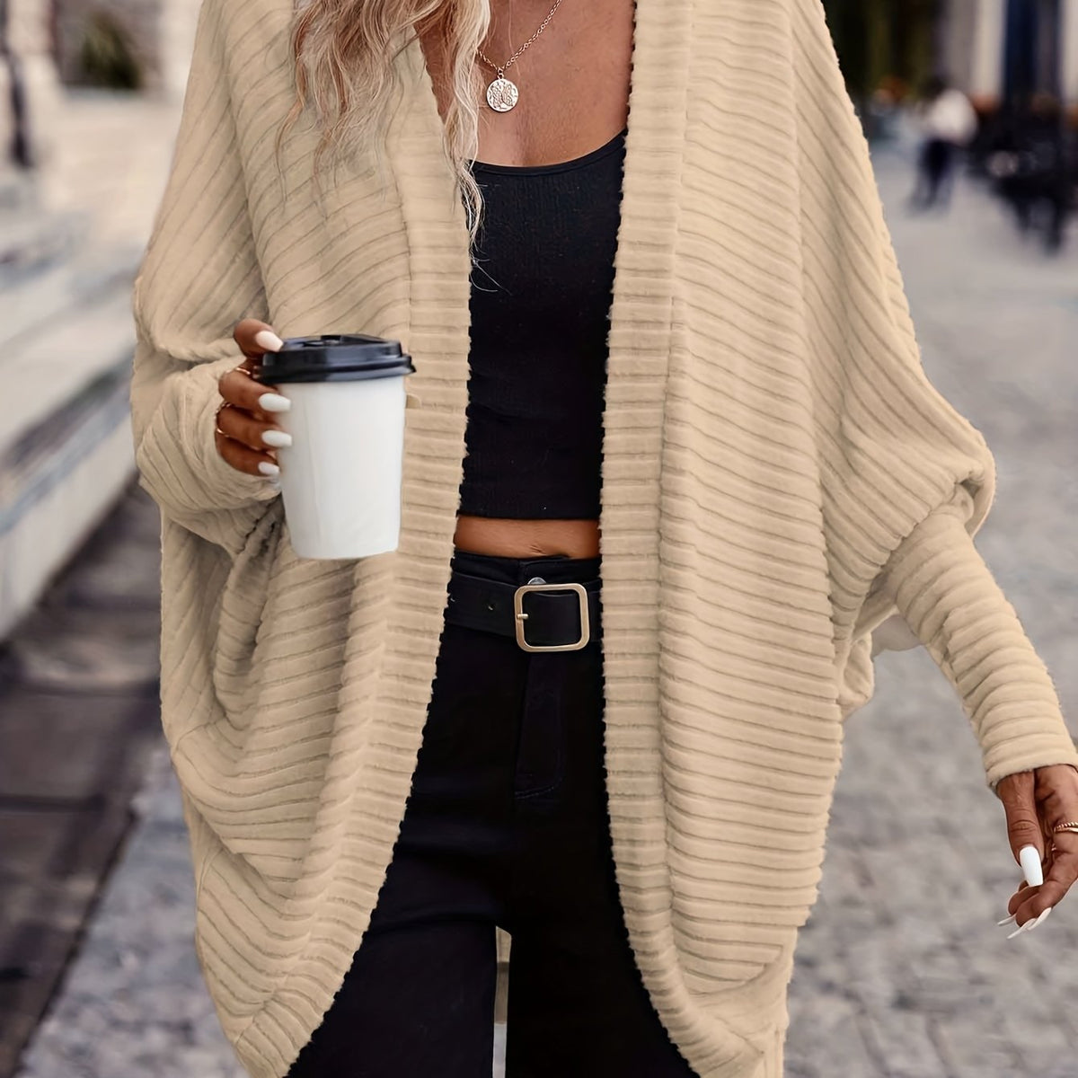 Cardigan aperto relaxed – Abbigliamento casual, a strati